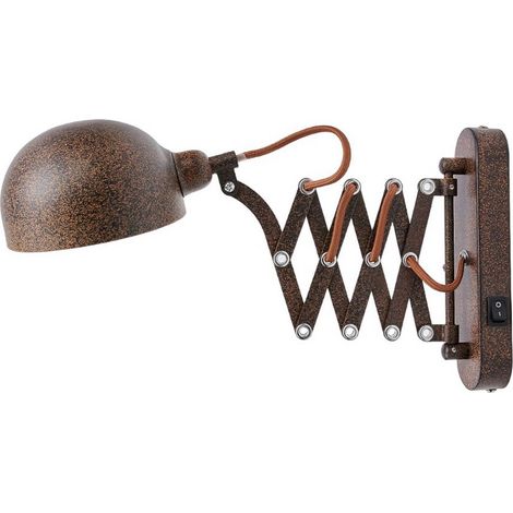 Lindby Lámpara de pared 'Curtis' en Marrón Metal