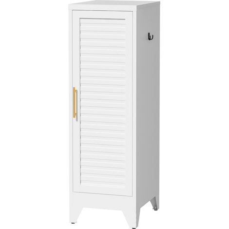 Armoire métallique avec penderie, armoire de cabine d'essayage en acier H 120 × L 38 × P 45 cm, rangement pour employés et enfants, convient aux chambres, salles de sport, écoles et bureaux. (1/5)