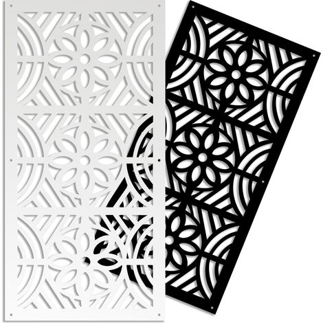 PROVENZA - Panneau ajouré en PVC - Brise-soleil - Couleur : noir - Dimension : 50x150 cm (1/4)