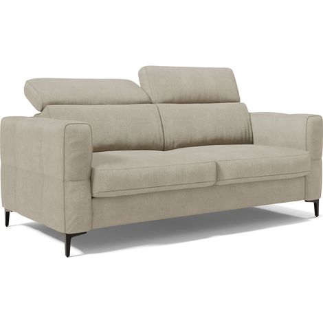 Gardenia Schlafsofa mit 18 cm hoher Matratze wasserfestem Stoff T02 178 cm (mat. 120x197) Creme