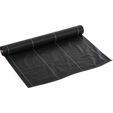 Bâche de paillis drainante et respirante en polypropylène (PP) 50 x 1 m pour potagers, serres et jardins, noire (1/5)