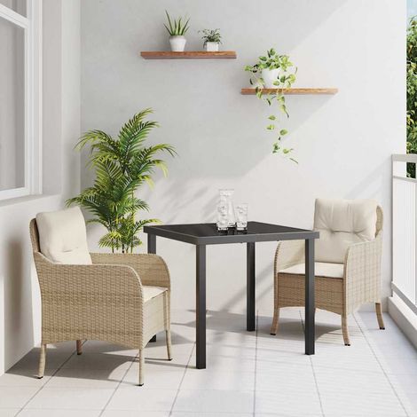 Ensemble de salle à manger pour jardin 3 pcs-Salon de jardin Beige polyrotin 933127 (1/5)