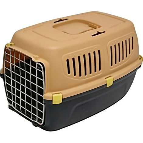 Large Plastic Pet Carrier Airline Approved Travel Crate for Dogs & Cats Portable Kennel with Secure Latch 55x35x34cm (1/5)