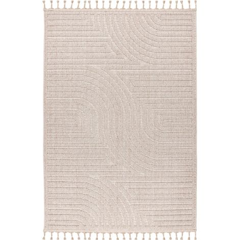 Tapis beige robuste à poils courts hydrofuge - 150 x 80 cm (1/5)