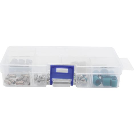 Kit de 46 pièces pour l'extraction du noyau de la valve de climatisation, incluant un outil de réparation et un jeu de joints pour R410/R22/R134a. (1/5)