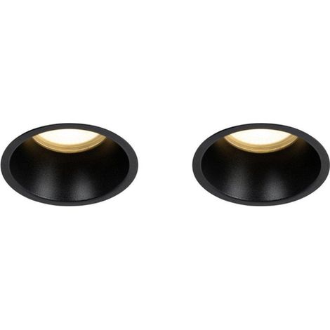 QAZQA Dept spot encastré - set de 2 - 10,5x10,5x10,4cm - dimmable - IP44 - noir mat (1/5)