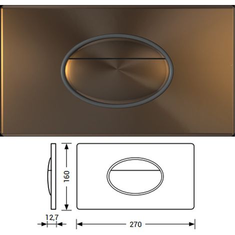 Placca Di Comando Ellipse TODINI - Bronzo - Azionamento Meccanico - Compatibile con Cassette IDEA - Abs Alta Resistenza