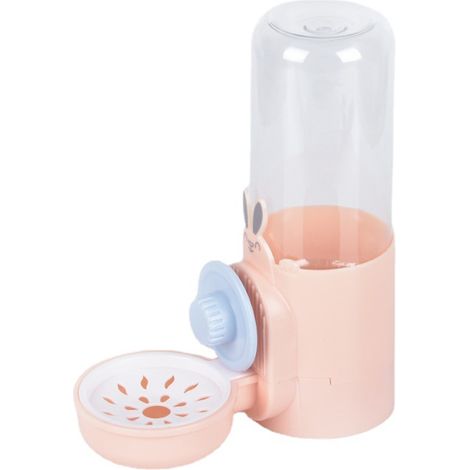 Fontaine à eau suspendue et gamelle pour chats, design rose, pour un usage quotidien, portable.-AquaForge (1/4)