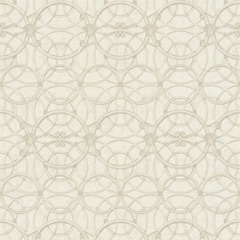Papier peint baroque Profhome 370493 papier peint intissé lisse au style baroque brillant crème or blanc 7,035 m2 (1/5)