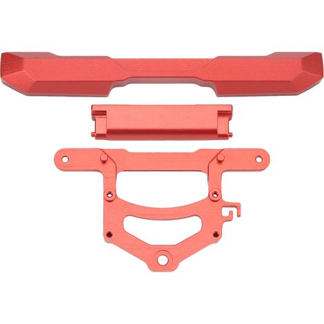 Pare-chocs arrière en métal RC - Kit en alliage d'aluminium pièce de rechange pour Axial SCX24 Ford Bronco 1/24 crawler rouge (1/5)