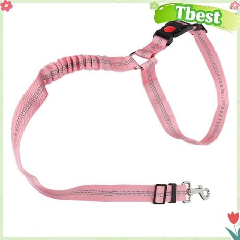 Tbest Ceinture de sécurité pour animaux de compagnie Ceinture de sécurité pour appui-tête réglable pour animalerie panier Rose (1/5)