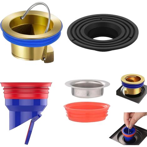 2 Pièces Clapet Anti Odeur Douche, 33-40mm Bouchon Anti Odeur Douche 35-52mm Anti Odeur Douche, Siphon de Sol de Salle de Bain Siphon de Sol de Douche pour Cuisines, Salle de Bain (1/5)