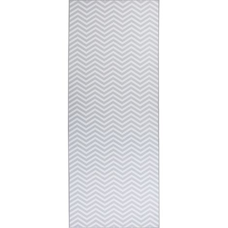 Tappeto passatoia classico tessuto rettangolare 80 x 200 cm bianco e grigio Saikheda
