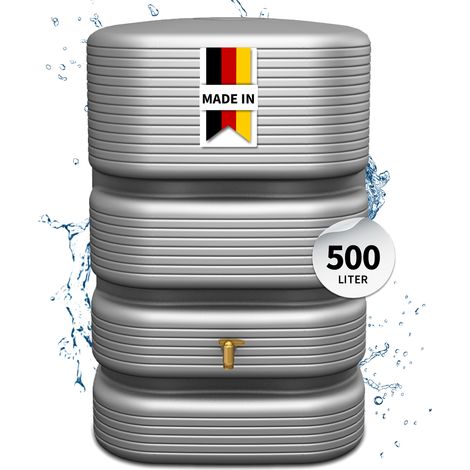 4rain QUADRO Wandtank 500 Liter betongrau