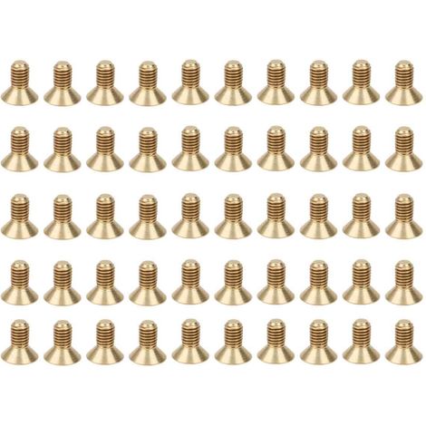 50 vis à six pans creux plats M3 en cuivre pur, tête fraisée, outil de quincaillerie industrielle M3 x 6 (1/5)