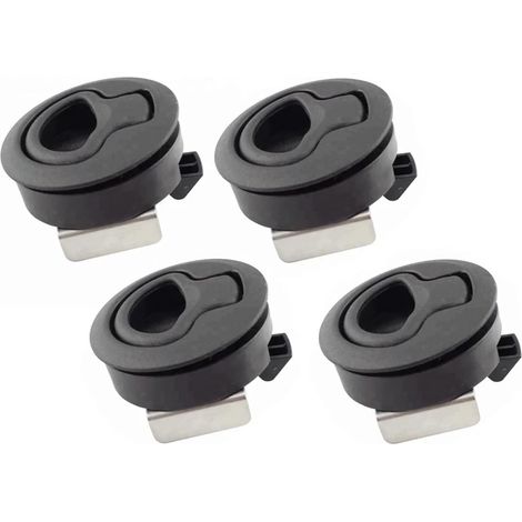 Loquet Rond Noir en Plastique ABS de 2 Pouces, 4 pièces, loquet de Porte, trappes d'accès for quincaillerie de Pont de Bateau (1/5)