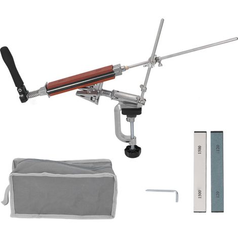 Aiguiseur de Couteaux Professionnel avec 4 Pierres à Aiguiser et Angle Fixe 360° pour Cuisine (1/5)