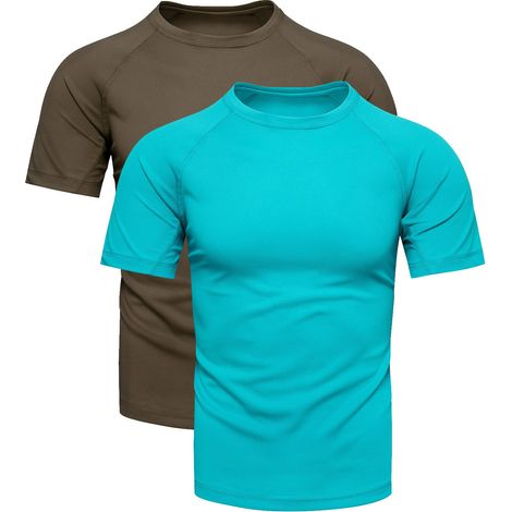 Herren-T-Shirt-Doppelpack, Khaki und Blau, Größe XXL