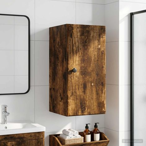 vidaXL Armario de pared para baño BREDA Roble Ahumado 30 x 31 x 59 cm (1/5)