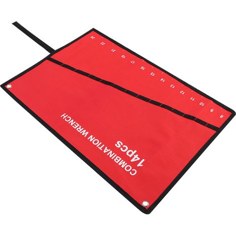 Mehrfach aufrollbare Werkzeugaufbewahrungstasche mit Schraubenschlüsselhalter, Zangenhalter, Canvas-Organizer (14 Taschen) (1/5)