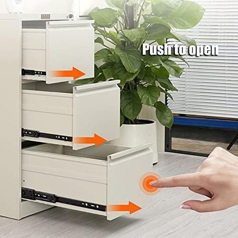 Schubladenschienen mit Push-to-Open-Funktion, Vollauszug, kugelgelagerte Schubladenschienen, Tragkraft 45 kg, 30 cm, 2 Paar (1/3)