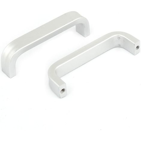 2 Türbeschläge & -schlösser x 2,7" Länge Schublade Schrank Silberton Aluminium Ziehgriff Türknöpf...