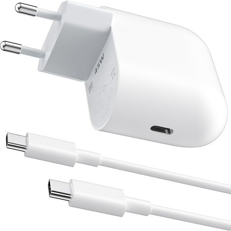 Chargeur Secteur USB C 45W et Cable Type C 1m pour 10a 9 Pro Chargeur Rapide USB C Prise pour 9 Pro XL 9a 8a 8Pro 7a 7Pro pour 16e 17 Pro Max Galaxy A57 A16 A17 A37 A56 S26 (1/5)