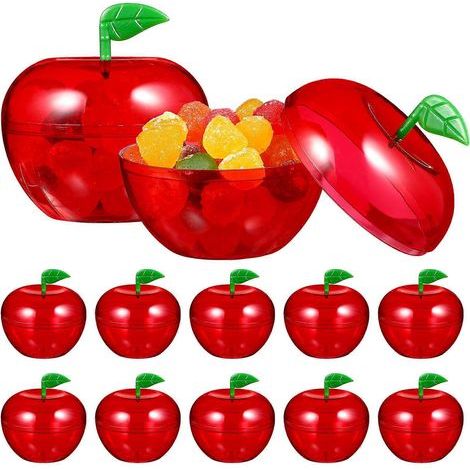 12 Aufbewahrungsboxen aus Kunststoff für Weihnachtsschokolade und Süßigkeiten (rot) – 6,50 x 6,00 x 6,00 cm – Rot (1/4)