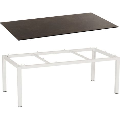 Sonnenpartner Gartentisch Base 200x100 cm Aluminium weiß Tischsystem