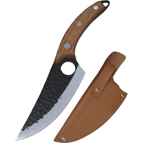 Cleaver - Couteau De Cuisine En Acier Inoxydable - Pour Découper Viande Poisson Légumes - Usage Intérieur Et Extérieur - 1 Pièce (1/5)