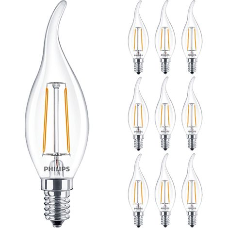 Lot 10x Philips Corepro LED Bougie E14 Bent-tip Filament Claire