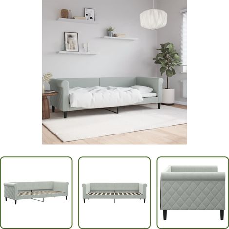 Sofa - Tagesbett Hellgrau 80x200 cm Samt (1/5)