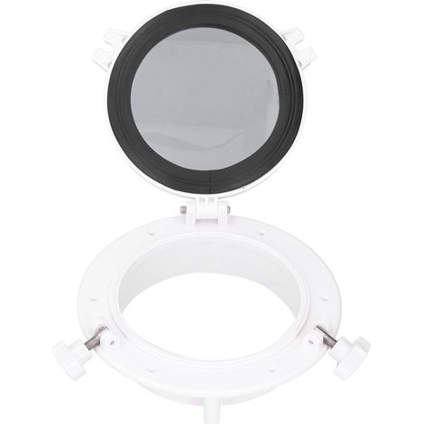 Hublot à ouverture ronde de 8 pouces, fenêtre en verre trempé universelle pour camping-car, bateau, Yacht, blanc (1/5)