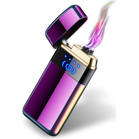 Briquet double arc Pulse rechargeable USB électrique avec indicateur de charge, multicolore (1/5)