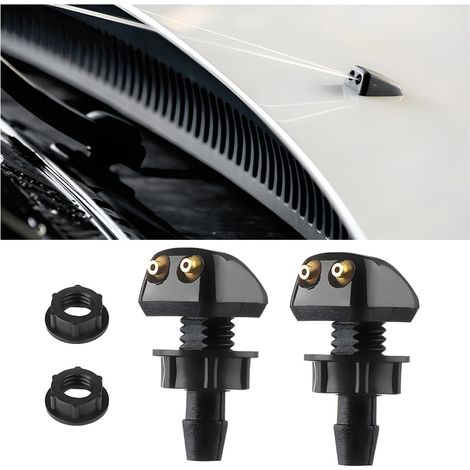 2 Stück Auto-Frontscheiben-Waschdüsen Sprühstrahl, kleine Universal-Scheibenwasch-Wischerdüsen Auto-Windschutzscheibendüsen, Auto-Scheibenwasch-Wischerdüse (1/5)