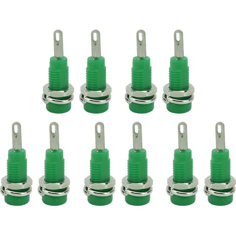 10x Prises Banane Jack J.40003 2mm Douille Panneau Prolongateur Connecteur Adaptateur pour Instrument Électronique Vert (1/5)