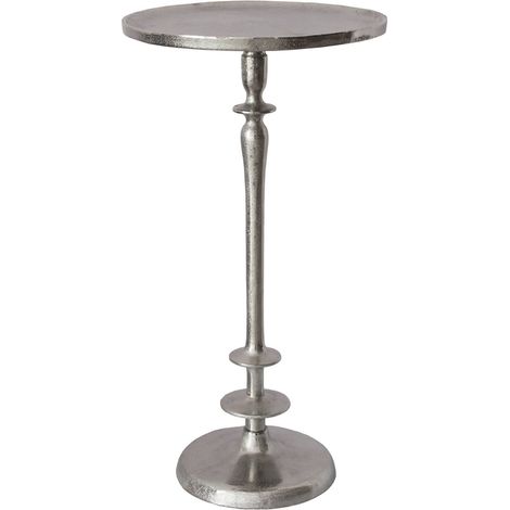 Table dappoint ronde en aluminium finition argent élégante - argent métallisé (1/3)