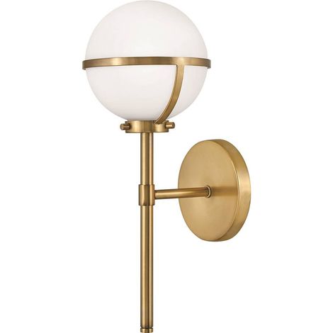 Elstead Hinkley Hollis Lampada da parete per bagno Heritage Ottone, IP44 (1/5)