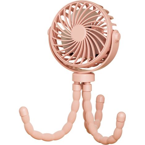 Ventilateur de poussette portable ING Mini - amovible, rotation à 360° - rose-AquaForge (1/5)