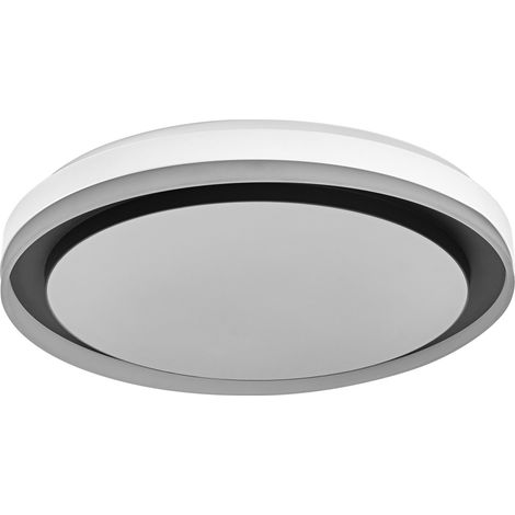 OSRAM Plafonnier LED SMART + WIFI, blanc/noir, 32 W, 3 400 lm, fonction lumière blanche, intensité variable, effet lumineux dynamique Magic RGB, longue durée de vie, installation facile, contrôlable p