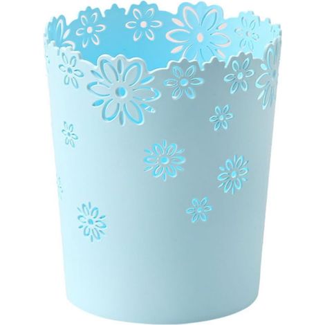 Corbeille à papier décorative style vintage pour cuisine, salle de bain, salon, chambre, bureau, café - Bleue (1/4)