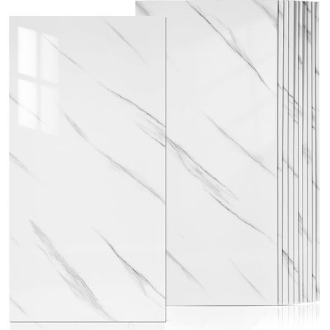 10 Pièces Revêtement Mural Autocollant Crédence Adhésive Stickers Muraux Imitation Porcelaine Crédence Marbre Autocollante Carrelage Marbre Autocollant Revêtement Mural (1/5)