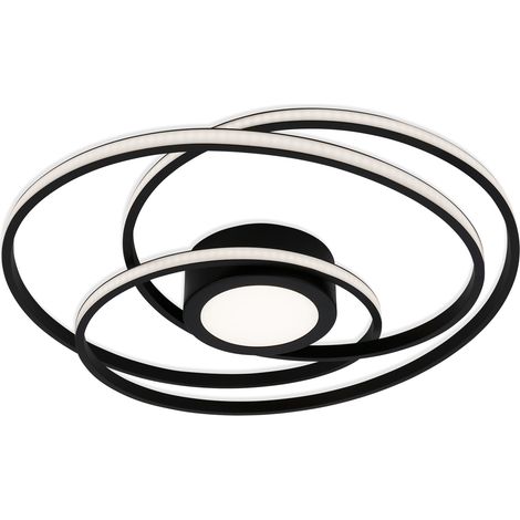 Di-Ka LED Deckenleuchte Frame Curl Ø 56 cm schwarz, mit Mittellicht Deckenleuchte (1/4)