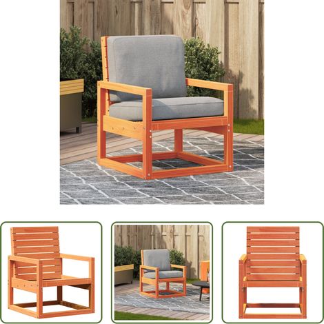 Holzstuhl -  Gartenstuhl Wachsbraun 57,5x63x76 cm Massivholz Kiefer (1/5)