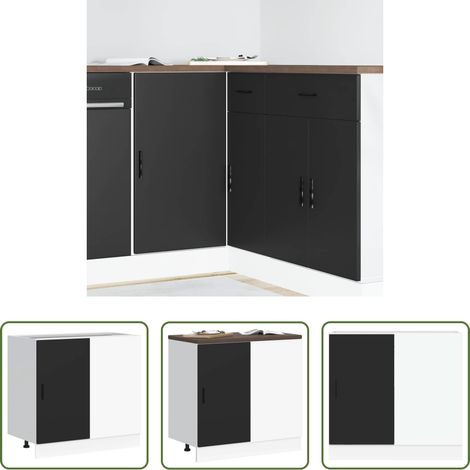Holzwerkstoff - Küchenunterschrank Lyon Schwarz Holzwerkstoff (1/5)