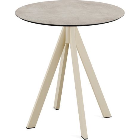 Infinity table de bistrot avec piètement sable + plateau HPL Moonstone Ø70 cm - Feros (1/3)