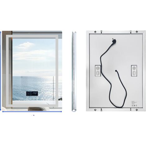 LED Badezimmer Spiegel, Bluetooth Lautsprecher, Touch-Sensor, 70x90cm (28x36 inch) (1/2)