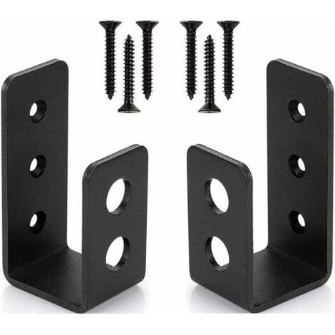 Lot de 2 Supports de Porte Robustes en Acier pour Portes de 2 x 4 - Barre de Sécurité en Forme de U (1/5)