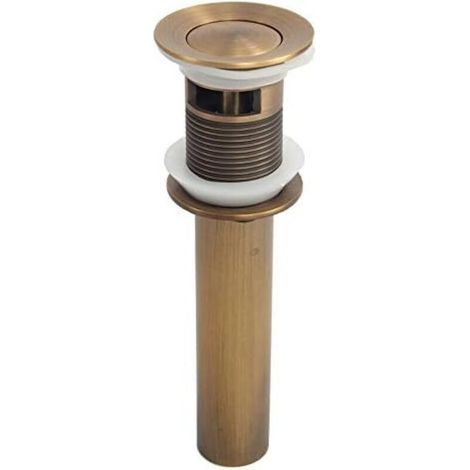 Bouchon de robinet de salle de bain sans trop-plein, Bonde de Vidange Pop-up avec Trop-Plein au Style Rétro en Laiton Vieilli, Accessoire de Salle de Bain (1/3)