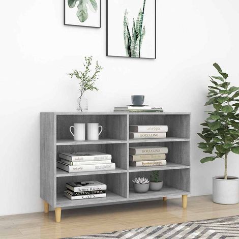 Buffet - Armoire de rangement Enfilade Sonoma gris 103,5x35x70 cm Aggloméré BV112325 - BonneVie (1/5)